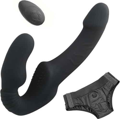 Strap-on Dildo Doble Strapon Cinturones Vibradores, Vibrador Clitoris Punto G Dildo Anal, Consolador Mujer Lesbianas, Doble Penetración en Vibradorador Mujer Juguetes Eróticos para Pareja Sexuales