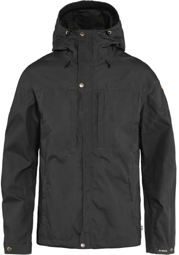 Fjällräven Skogso Men's Jacket - Water and Wind Resistant, Adaptable w/Greenland Wax, Breathable - Hiking, Trekking, Dark Grey, Medium