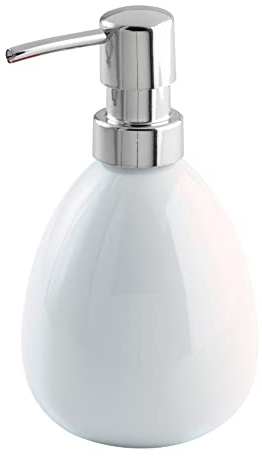 Wenko Polaris Seifenspender, 0,39 l, Keramik, Weiß, 9 x 9,5 x 16 cm