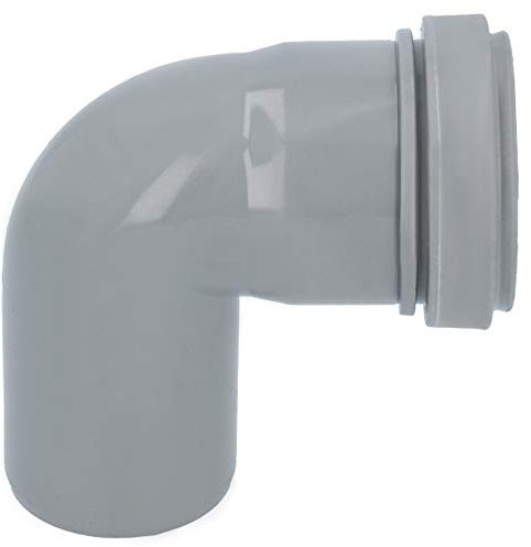 HT Rohr Bogen Grau Ø DN 50 mm 90 Grad | Abwasser Winkel Kunststoff Abflussrohr Kunststoffbogen PVC PP Doppelabzweig Verbindung Anschlussstück
