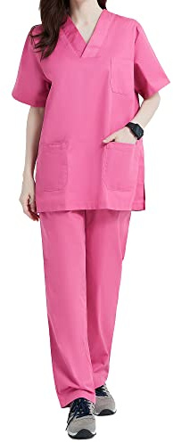 MISEMIYA - Unisex-Schrubb-Set - Medizinische Uniform mit Oberteil und Hose ref.8178 - Medium, Fuchsia 21