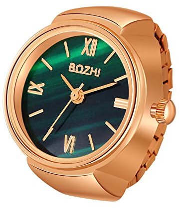 Avaner Ringuhr Modische Fingeruhr Farbverlauf Fingerring Uhr mit elastischem Band Analog Quarz Ring Uhr Uhrenring für Herren Damen