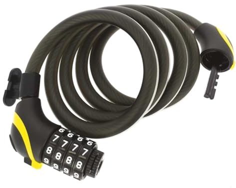 MICHELIN - Antivol Spirale à Code LED 150 cm Ø 12 mm - Code 4 Chiffres éclairé - Bande réfléchissante - Support de Fixation Inclus - Utilisation Quotidienne sécurisée.