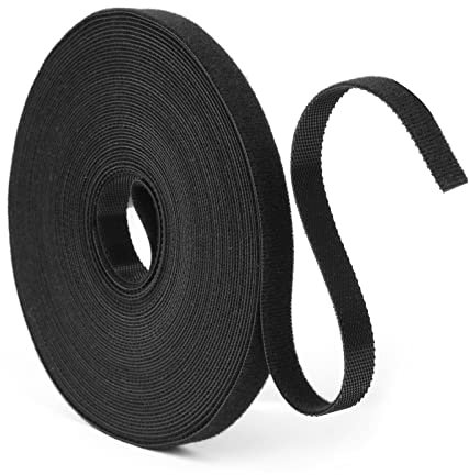 URAQT Attache de Câble 10m, Attaches de Jardin pour Plantes Bande de Fixation Réutilisable 10mm de Large pour Plantes Grimpantes, Sangle de Câble Facile à Couper pour Maison, Bureau, Jardinage (Noir)