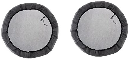 Puupaa Mesh Cover for Rain Barrels, Water Butt Net Rain Barrel Cover, 60cm Adjustable, Black, Round, Polyester, 2PCS