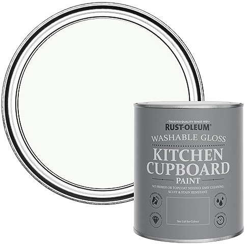 Rust-Oleum White Kitchen Cupboard Paint in Gloss Finish - Still 750ml