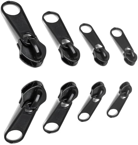 JOYVOX 8Pcs Durable Zipper Pull Replacement Set - Universal Zinc Alloy Zips, Easy DIY Repair Kit for Bags, Jackets, Tent, Detachable Zip Repair Kit
