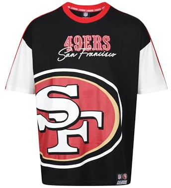 Recovered San Francisco 49ers Cut and Sew Schwarz Oversized NFL T-Shirt - XL