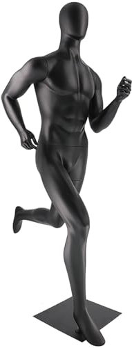 Manichino Manichino Sportivo Maschile e Femminile con Corpo Intero e Spalle, Espositore Realistico per Abiti con Base in Metallo, Modello Manichino che Mostra Rack ( Color : Male )