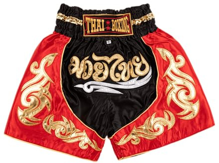 MUAY NATION Muay Thai Shorts für Kinder (2 Jahre - 12 Jahre) Mädchen Jungen Boxhosen für Kickboxen MMA Kampfsport (DE/NL/SE/PL, Alter, 6 Jahre, 8 Jahre, Regular, Schwarz)