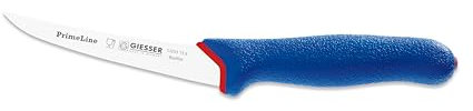 Johannes Giesser Messerfabrik PrimeLine Ausbeinmesser Zerwirkmesser Fleischermesser,PrimeLine Griff offen Blau, Klinge gebogen 15 cm - sehr flexibel