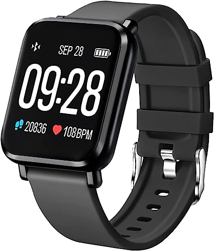 Tipmant Smartwatch herr, fitnessklocka män med pulsmätare, stegräknare, sömnmonitor, stoppur, fitnessklocka män vattentät IP68 pulsklockor, sportklocka, fitnessövervakning för Android IOS