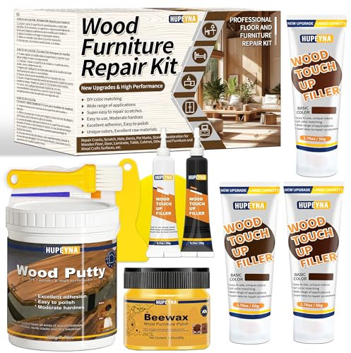 Kit de Reparación de Laminado, Reparador de Madera Gran Capacidad Masilla de Madera y Cera de Abejas, Reparación de Manchas, Grietas, Agujeros, Decoloración Kit Reparacion Madera