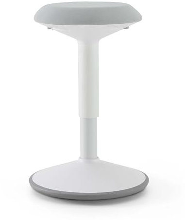 Eigentlich ergonomischer Pendelhocker weiß/grau, höhenverstellbar 54–79 cm, Bürohocker für dynamisches Arbeiten - Dein Schwinghocker für eine gesunde Körperhaltung