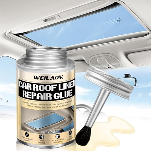 WEILAOK Sprühkleber Dachhimmel, Dachhimmel Kleber, Auto dachhimmel Reparatur kleber, Hochtemperaturbeständig Geeignet Reparatur von Autodächern, Innenräumen, Sitzleder, 120ML