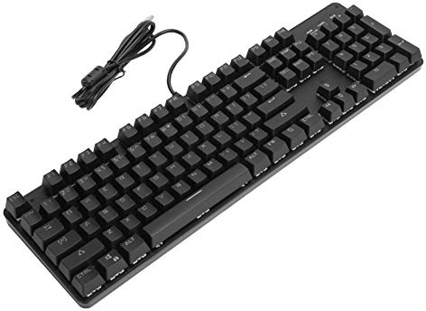 Luocute Clicky Clavier Mécanique Blue Commutateur 104 Touches Couleur Hybride e Sport Accessoires Informatiques Arc-en-Ciel Clavier Mécanique pour Le Jeu de Jeu pc. (Black)