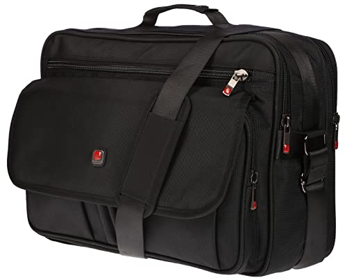 Christian Wippermann Borsa da lavoro professionale da uomo, 17 pollici, scomparto extra imbottito, grande XXL, borsa per assistenti di volo, 45 x 33 x 19 cm, leggera, grande scomparto principale DIN