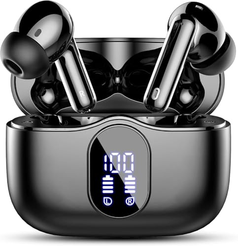Cuffie Bluetooth, Auricolari Bluetooth 5.4 In Ear con 4 ENC Mics, Cuffie wireless HiFi Stereo con APP, 36Ore Cuffiette Bluetooth con Display LED, IP7 Impermeabili Auricolari Wireless per iOS & Android