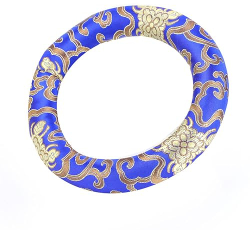 Xiuganpo Xiuganpo Cojín Redondo para Cuenco Tibetano de Brocado de Seda, Elegante Almohada Suave para Cuencos de 7 a 10 Pulgadas de Diámetro, Adecuado para Sesiones de Meditación o Yoga (BLUE) (BLUE)