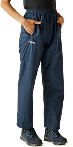 Regatta Women's Pack-it Overtrousers, Waterproof & Breathable, Navy, Size S