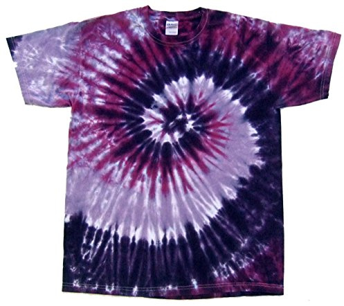 Rockin' Cactus Men's Tie Dye T-Shirt-Purple Spiral-5X