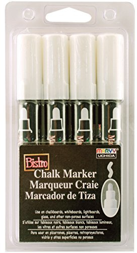UCHIDA 4 White Broad Tip Bistro Chalk Marker