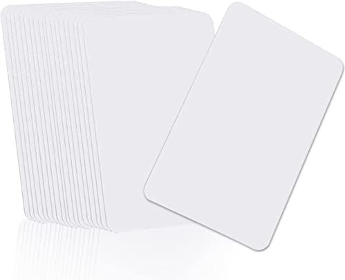 PVC Plastikkarten CR80 Rechteck | 30 mil Weiße ID Blankokarten Plastikkarte im EC-Kartenformat.Classic 1k Card Kompatibel für ID-Kartendrucker, Bankkarten Gesundheitskarten (Dicke: 0,76 mm, 22 Stück)