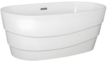 Vente-unique-Bañera exenta - 200L - 150 x 72 x 58 cm - Blanco - Acrílico - DOMINIKA