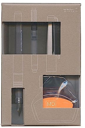 Midori 38029006 Fountain Pen, MD Fountain Pen, Bottle Ink Included, Orange, 70th Anniversary Limited