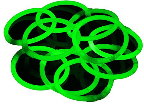 Glowhouse Leuchtstab-Armbänder, 100 Stück, einzelne Farben (grün)