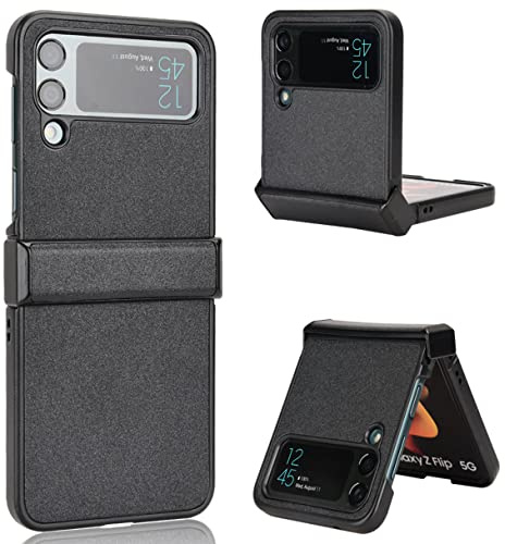 HAOYE Funda para Samsung Galaxy Z Flip 4 (Z Flip4 5G) Plegable Estuche, Delgado Ligero Suave de Silicona Suave TPU Cover Case, Negro