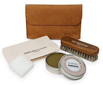 HOLZRICHTER Berlin Glattlederpflege-Set No 2-4 (L) 85 ml – Hochwertige Lederpflege für Premium-Leder