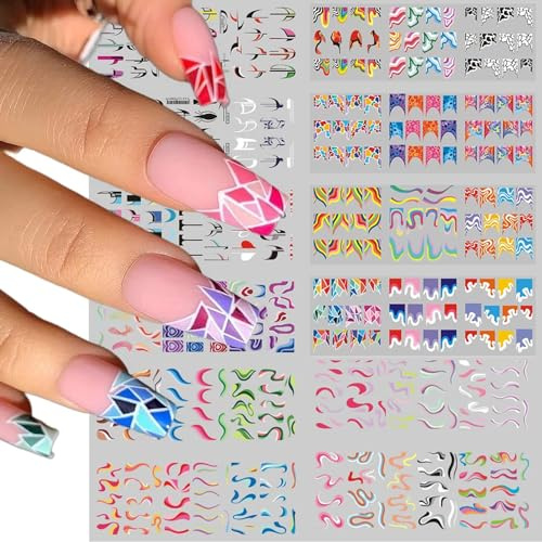 YiXuTag Pegatinas Uñas - 36 Modelos Nail Art Stickers, Calcomanías de Transferencia de Agua, Etiquetas Engomadas Decorativas Para Uñas de Bricolaje, Autoadhesivo