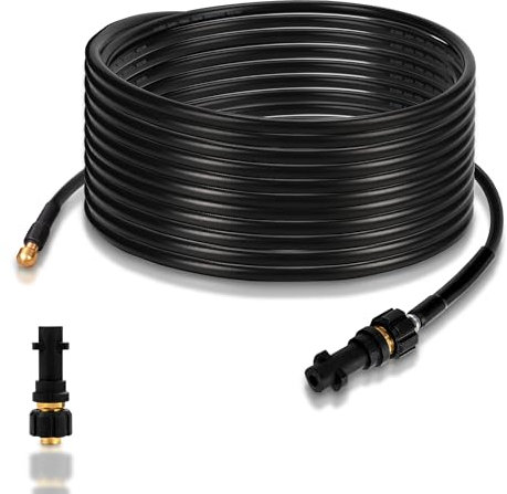 Herrselsam Manguera para limpieza de tuberías (20 m, 180 bar, 60 ºC, manguera de alta presión con adaptador para limpiadores de alta presión)