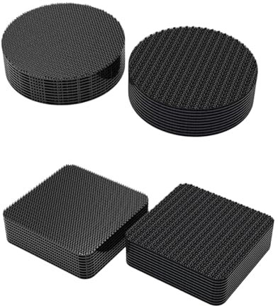 20 Piezas 10 Pares Belcro Adhesivo Doble Cara Fuerte,Belcro Adhesivo Fuerte,Belcro Adhesivo Doble Cara,para el Hogar,Oficina,Automóvil,Escuela,Rectangula,Reutilizable,Negro,5 x 5 cm