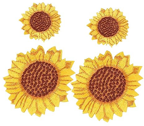 Hohopeti 10St Sonnenblumenbeete Nähen von Kleidungsaufkleberflecken Blumenapplikationen leinenbettwaesche постельное белье schmücken Applikationsflicken aufnähen gestickte Aufnäher Stoff