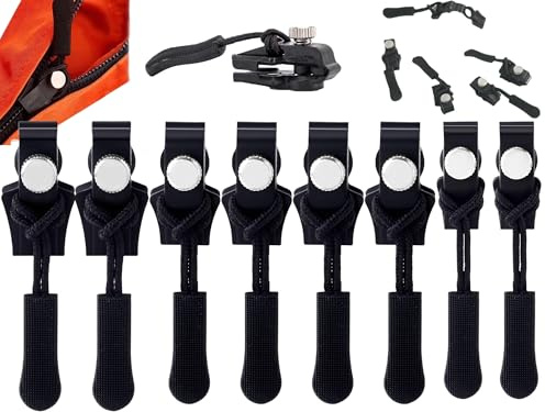 8 PCS Cremallera Zipper, Beojonvy Cremallera-Reparación, Tirador de Cremalleras, Zipper Repair Kit para Chaqueta, Bolso, Maletas, Mochilas (E)