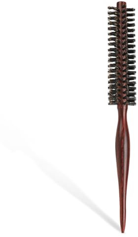 simarro Piccola spazzola per capelli con testa rotonda, setole di cinghiale, morbide setole naturali con manico in legno, adatta per capelli corti, asciugatura dei capelli fini, styling, spazzole da