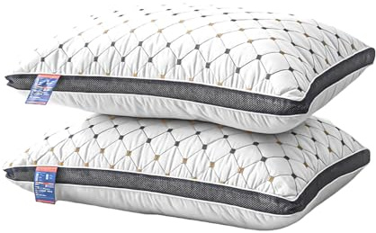 Yolispa Juego de 2 almohadas de 40 x 70 cm, ortopédicas para dormir de lado, cojín cervical, relleno de fibra ajustable, cojín con cremallera para los lados, el vientre o la espalda