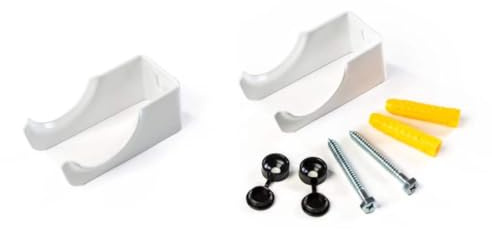 iBathUK Helena Supports de radiateur blancs, kit de montage mural à 2 colonnes, construction en acier durable, finition laquée, installation facile pour radiateurs traditionnels et design