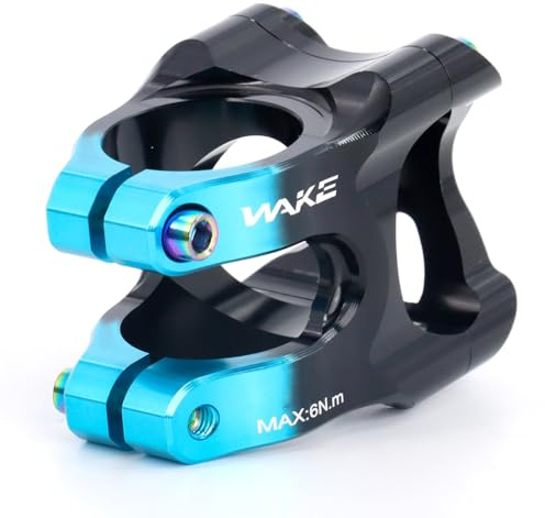 CYSKY Attacco Manubrio MTB Diametro 35mm, Lungo 35mm per Mountain Bike con Morsetto da 35 mm Tubo di sterzo da 1-1/8 per Mountain, e-MTB, Downhill, Freeride, Gravel (Nero & Blu)