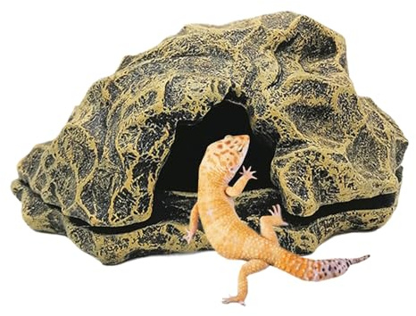 Duroecsain Escondite de Reptiles - Casa de Tortuga de Roca simulada para lagartos | Reproducción Natural de Roca para Acuario de