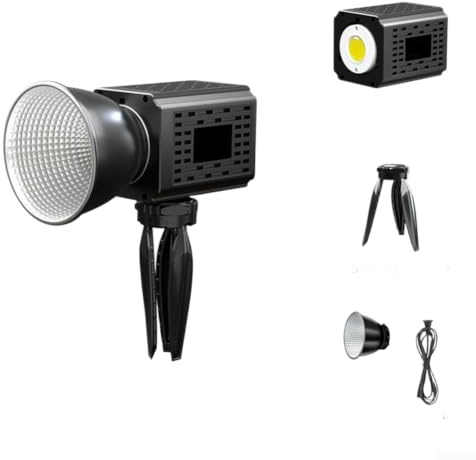 RiseNova 60 W bärbar COB fotografering med softbox och reflektor, handhållen RGB video fyllning för studio och utomhus (svart)