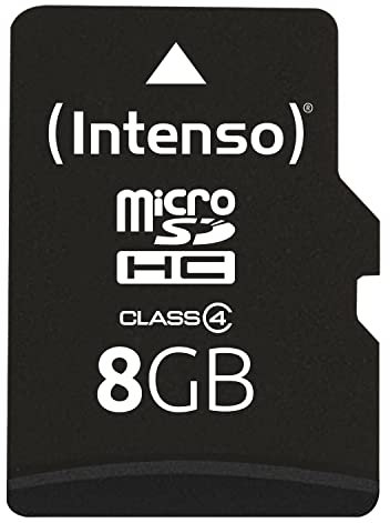 Intenso microSDHC 8GB Class 4 Speicherkarte inkl. SD-Adapter, schwarz