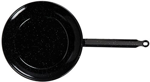 La Valenciana Poêle à Frire en Acier émaillé avec poignée - Noir - 14 cm, Noir, 20 cm