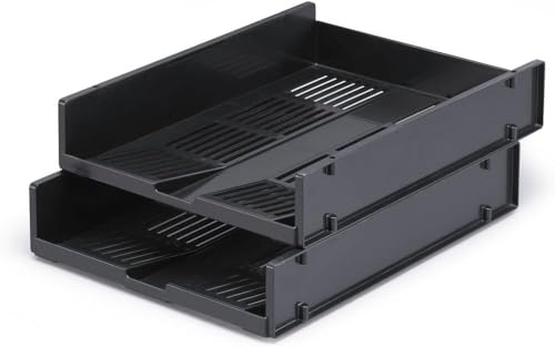 Durable Optimo Brevkorg A4, 6 stycken, charcoal, 1700784058 | Brevställ i högkvalitativ plast, stapelbar design för skrivbordet, mått 253 x 63 x 337 mm, charcoal, Made in Germany