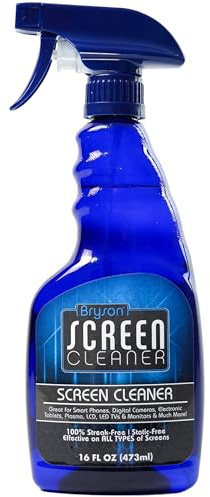 Bryson Screen Cleaner- 16 oz Spray Bottle For Use With LED & LCD TV, Computer Monitor, Laptop, and iPad Screens- 16 oz Bottle Only, No Towel