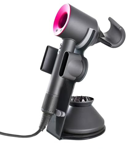 Foho Hair Dryer Holder Stand for Dyson Supersonic Hairdryer, Aluminum Alloy Stand Power Plug Holder, Bathroom Organizer for Dyson Hair Dryer Care Tools