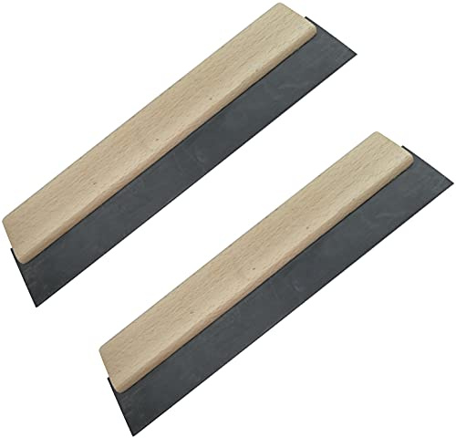 AERZETIX - Set di 2 - Spatola per fughe raschietto per piastrelle in gomma - 300mm - cazzuole per fughe - manico in legno - utensile per terracotta - C50039