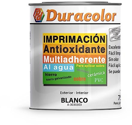 Imprimación Multiadherente Al Agua - Color Blanco - Formato 750 ml - Superficies Exteriores e Interiores - Acabado Mate - Alto Grado de Blancura - No Amarillea - Secado Rápido - Duracolor